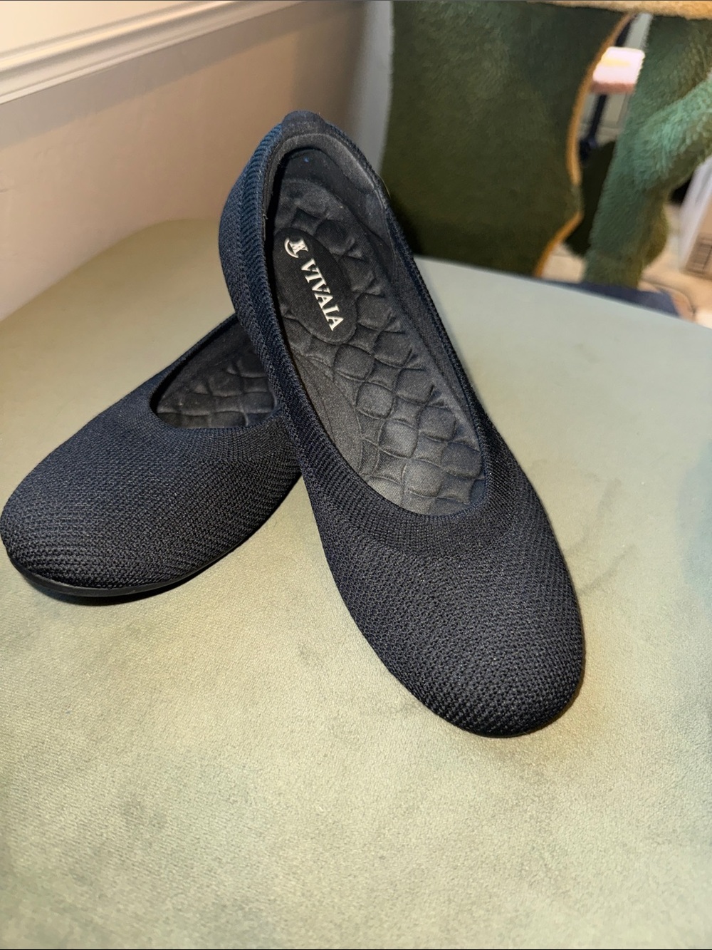 Vivaia Black Knit Ballet Flats - Comfortable Everyday Women’s Shoes